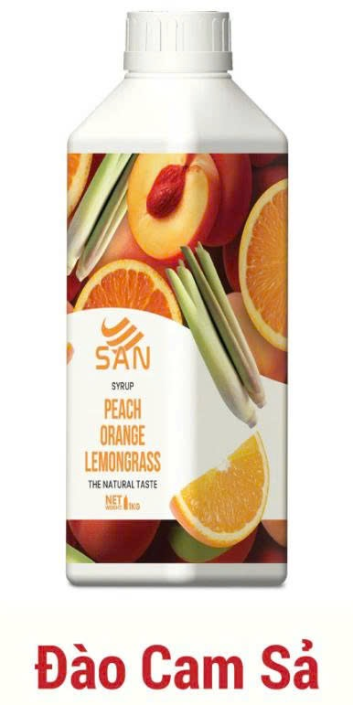 SAN Peach Orange Lemongrass Syrup 1KG (Nước cốt/Syrup Đào Cam Sả SAN 1KG)