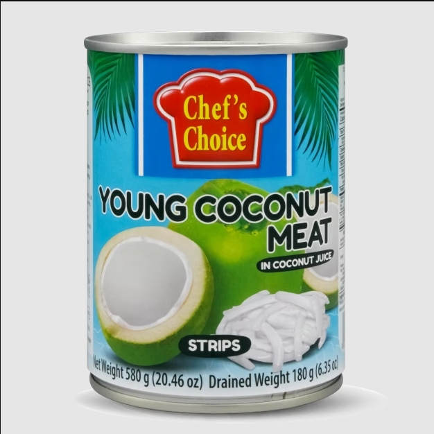 Chef’s Choice Young Coconut Meat in Coconut Juice – Strips