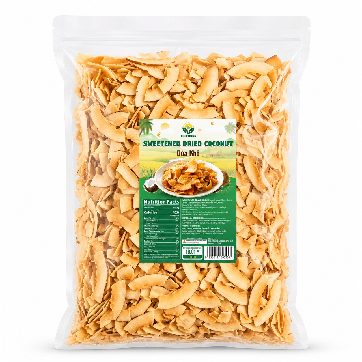 TRI Foods Sweetened Dried Coconut – 16.01 oz