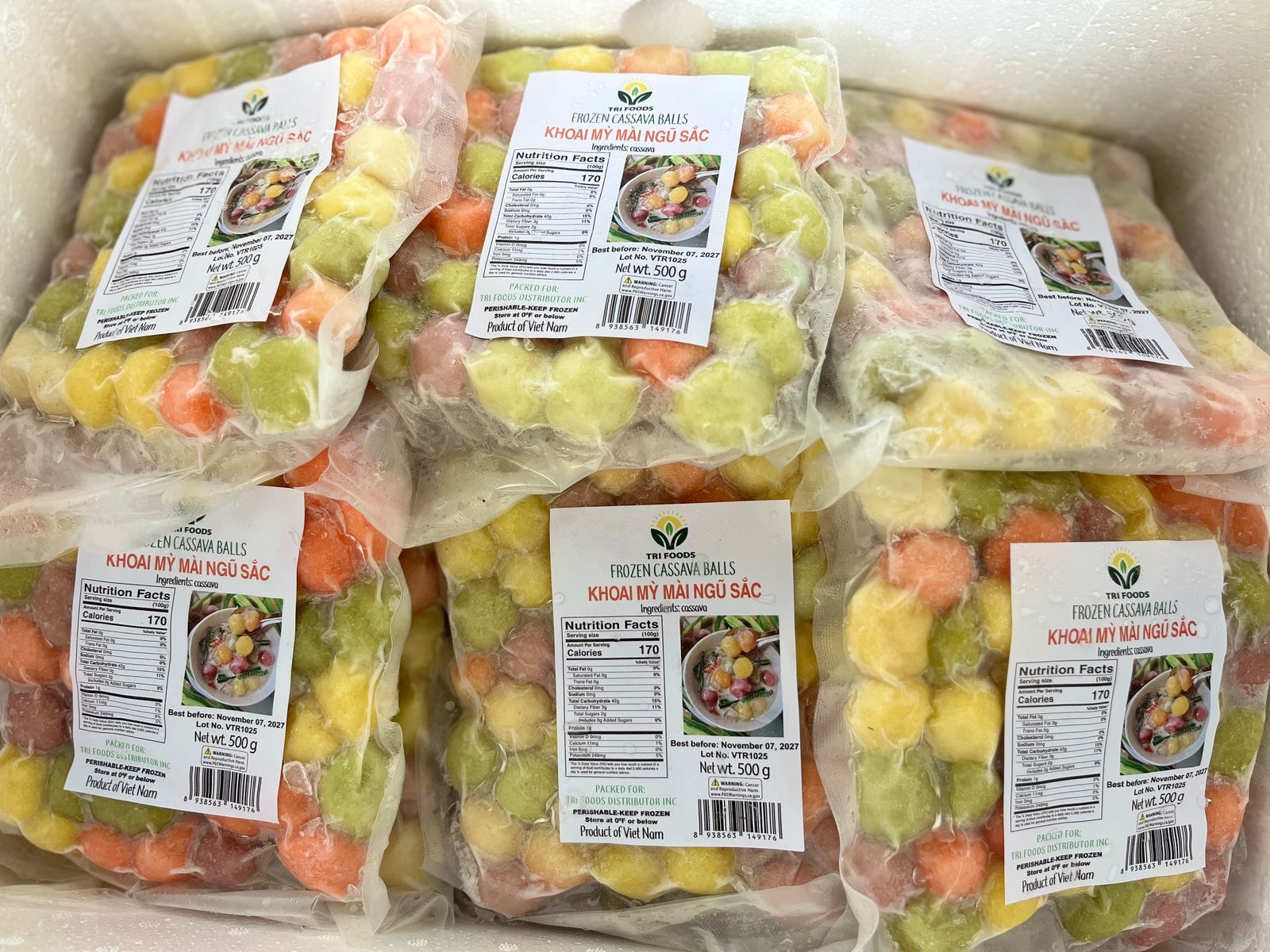 Frozen Five-Color Cassava (Khoai mì ngũ sắc)