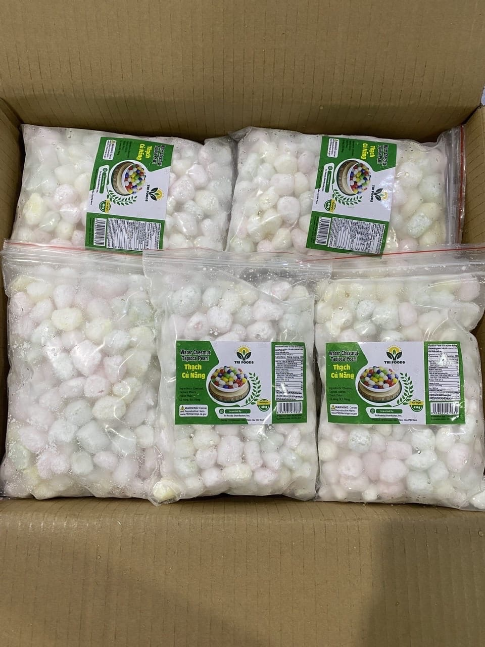 Frozen Water Chesnut Tapioca Pearl (Thạch củ năng màu xanh)