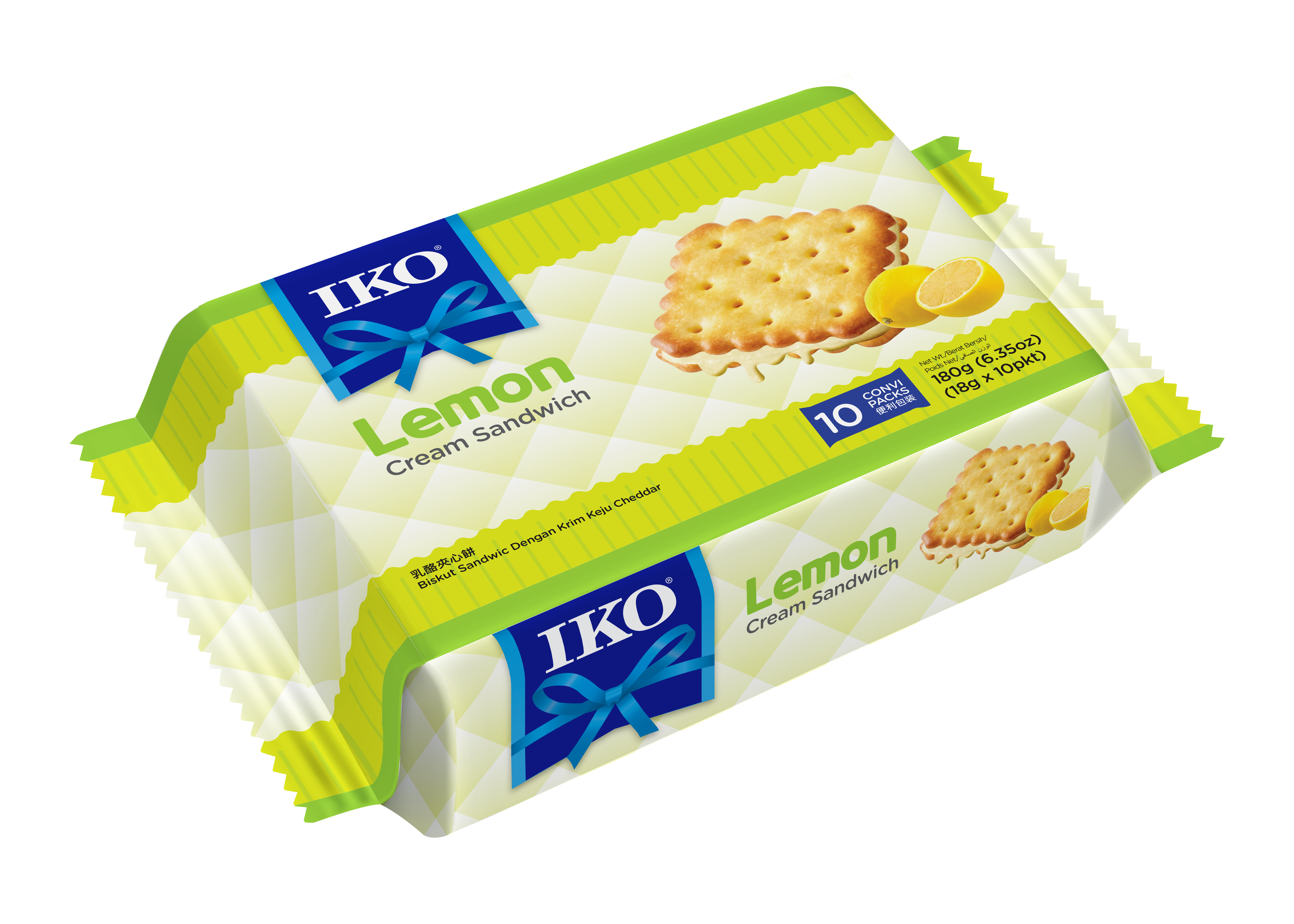 Iko Lemon Cream Sandwich - Bag (Bánh quy kẹp kem vị chanh)